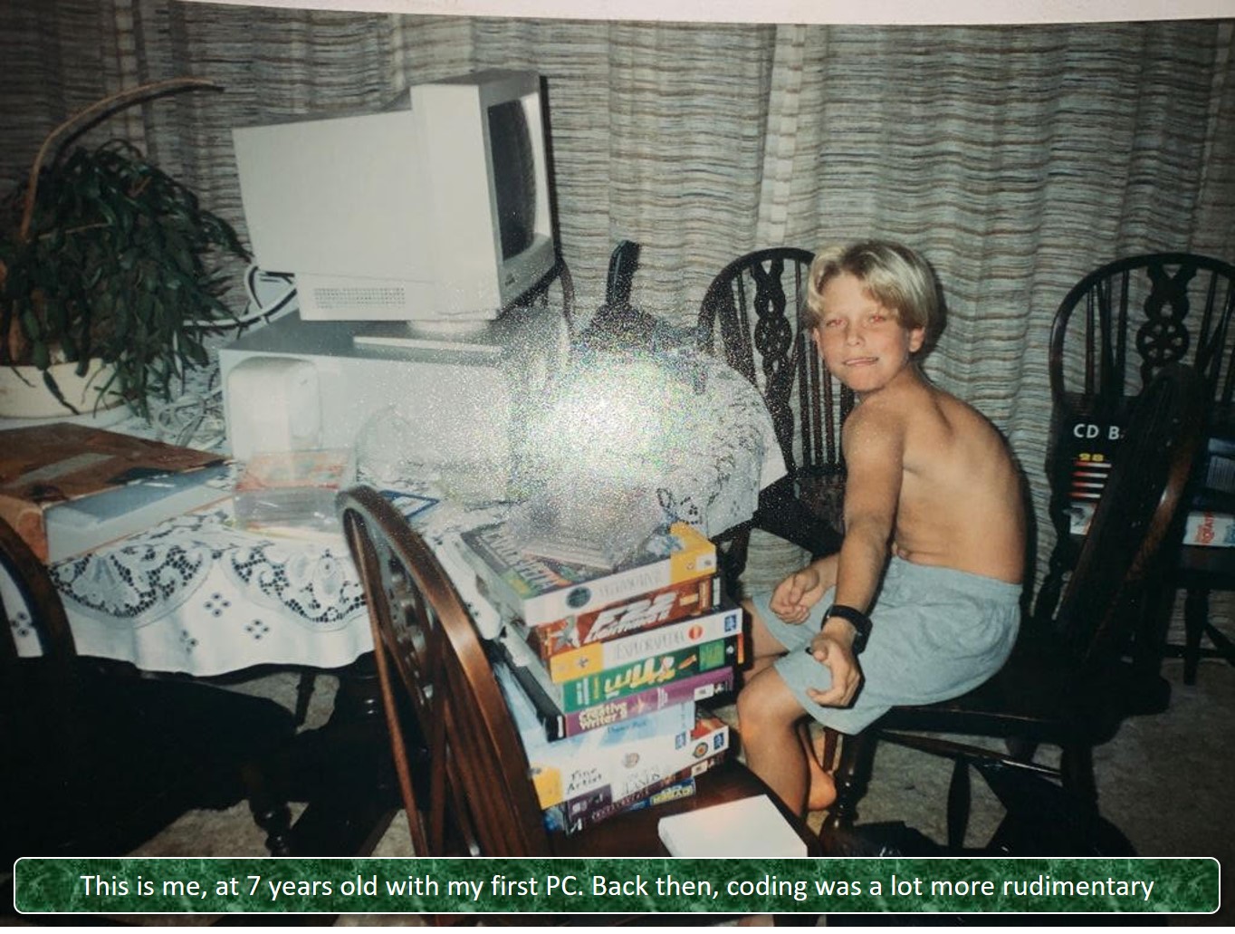 Myself, at around 7 years old, with my first PC.